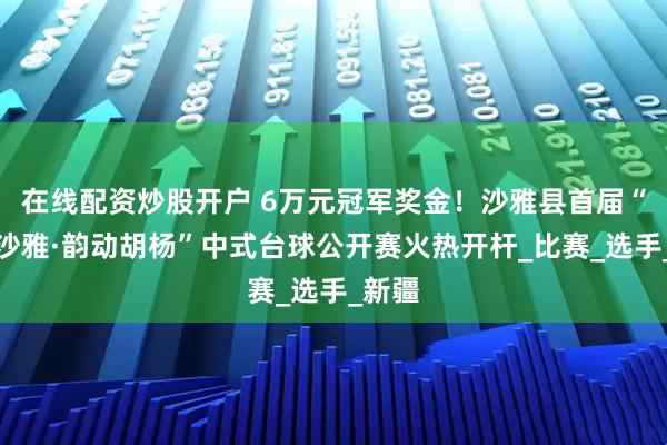 在线配资炒股开户 6万元冠军奖金！沙雅县首届“球聚沙雅·韵动胡杨”中式台球公开赛火热开杆_比赛_选手_新疆